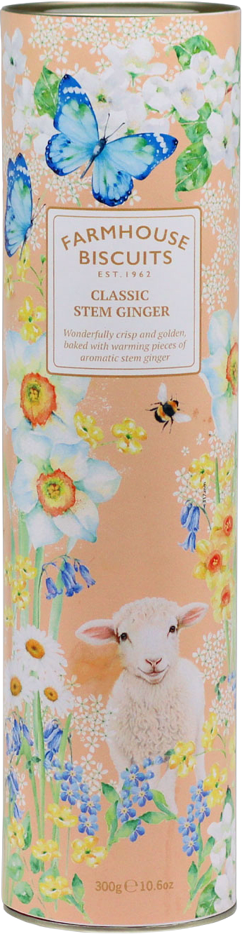 Ingefära- och persikokakor Stem Ginger 300g, från Farmhouse Biscuits, i färgen Aprikos.