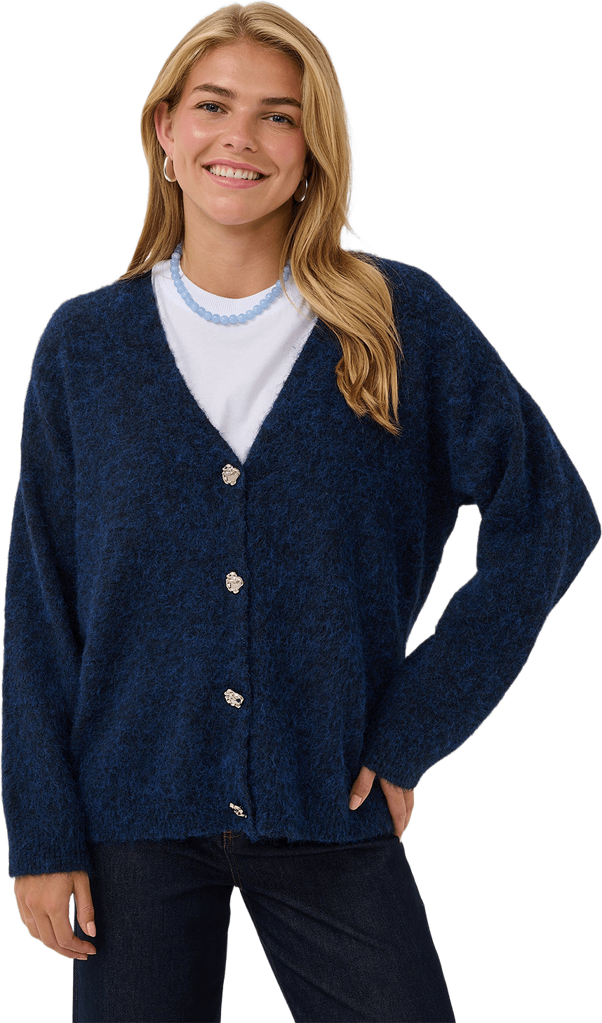 TabanaSZ Long Cardigan, från Saint Tropez, i färgen Night Sky.