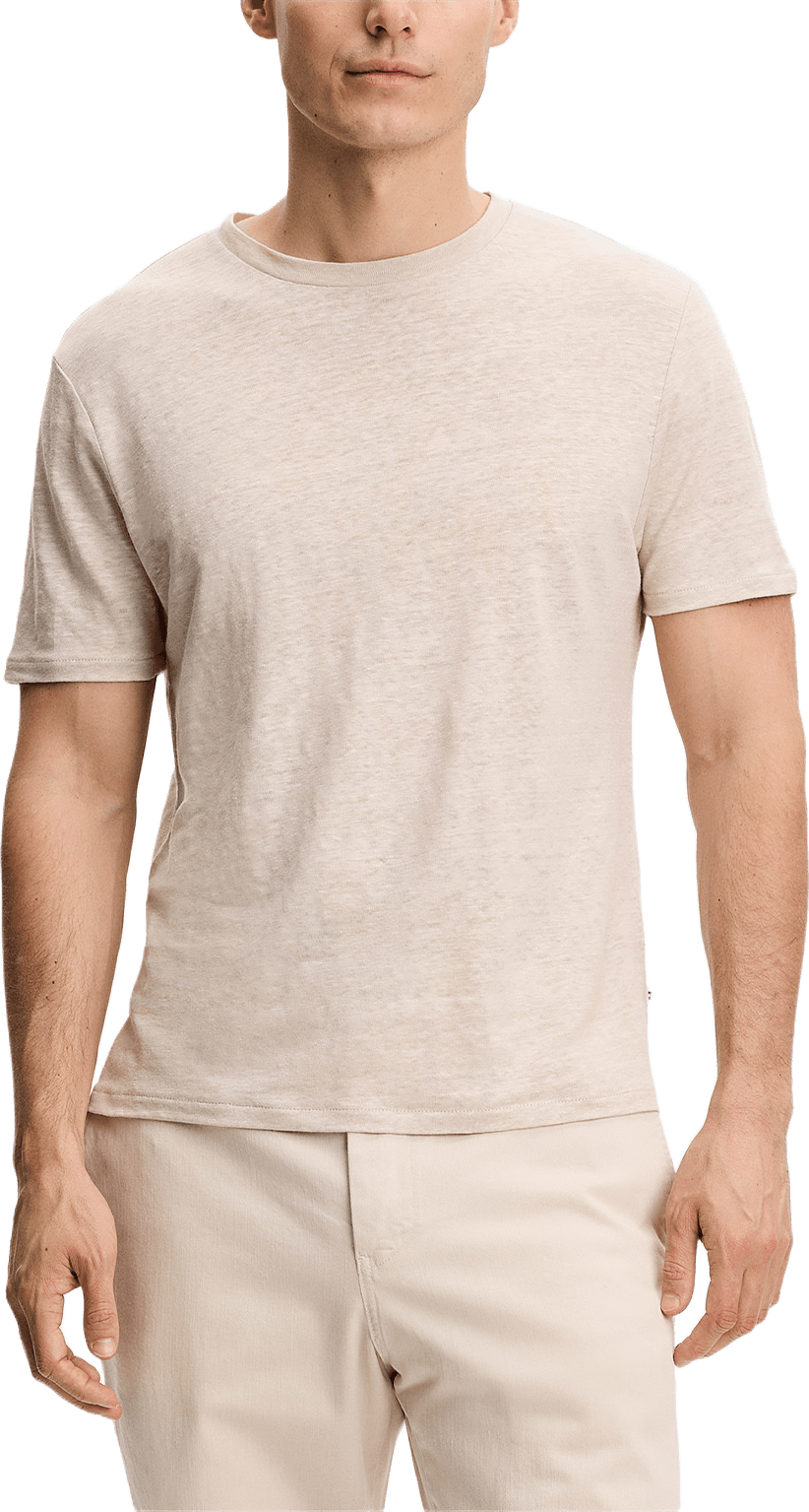 Coma Linen Tee, från J.Lindeberg, i färgen Moonbeam.