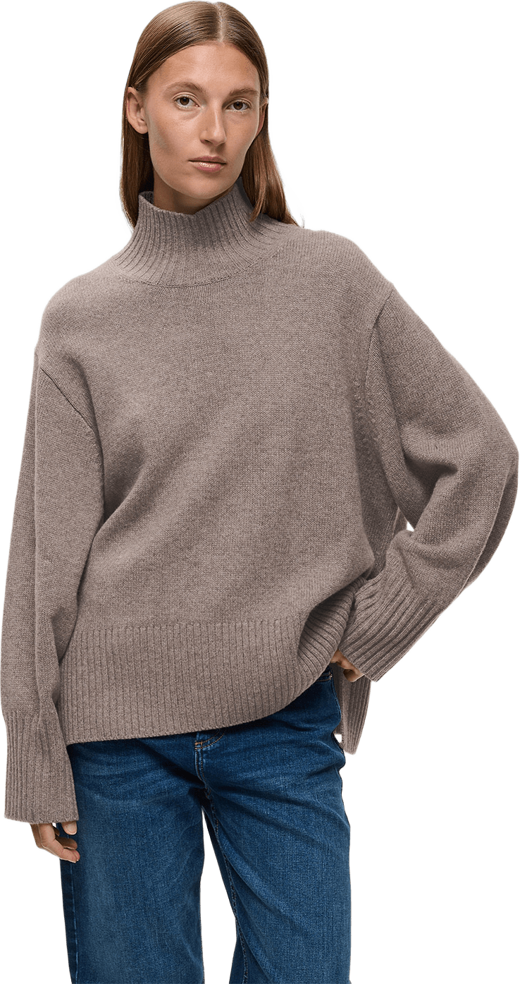 GeaIW Kaxy Highneck Pullover, från Inwear, i färgen Cinder Melange.