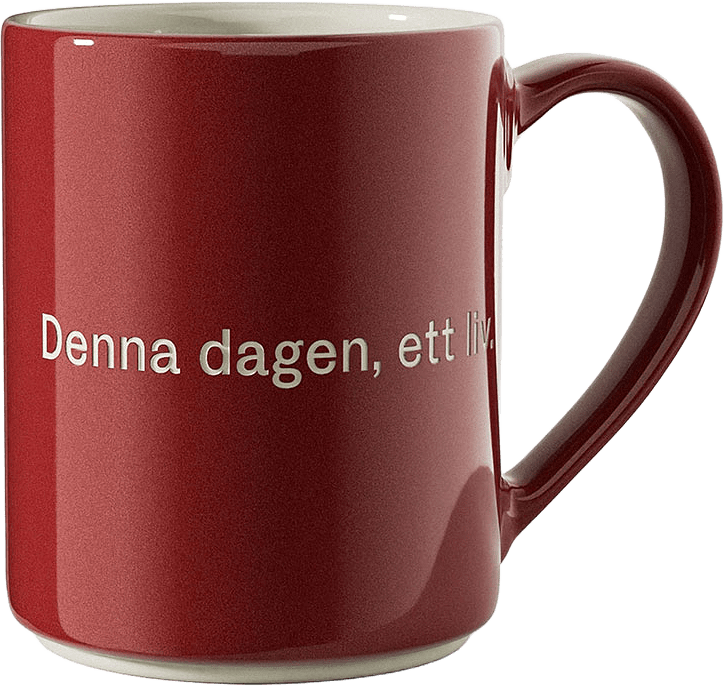 Astrid Lindgren Mugg, från Design House Stockholm, i färgen Red.