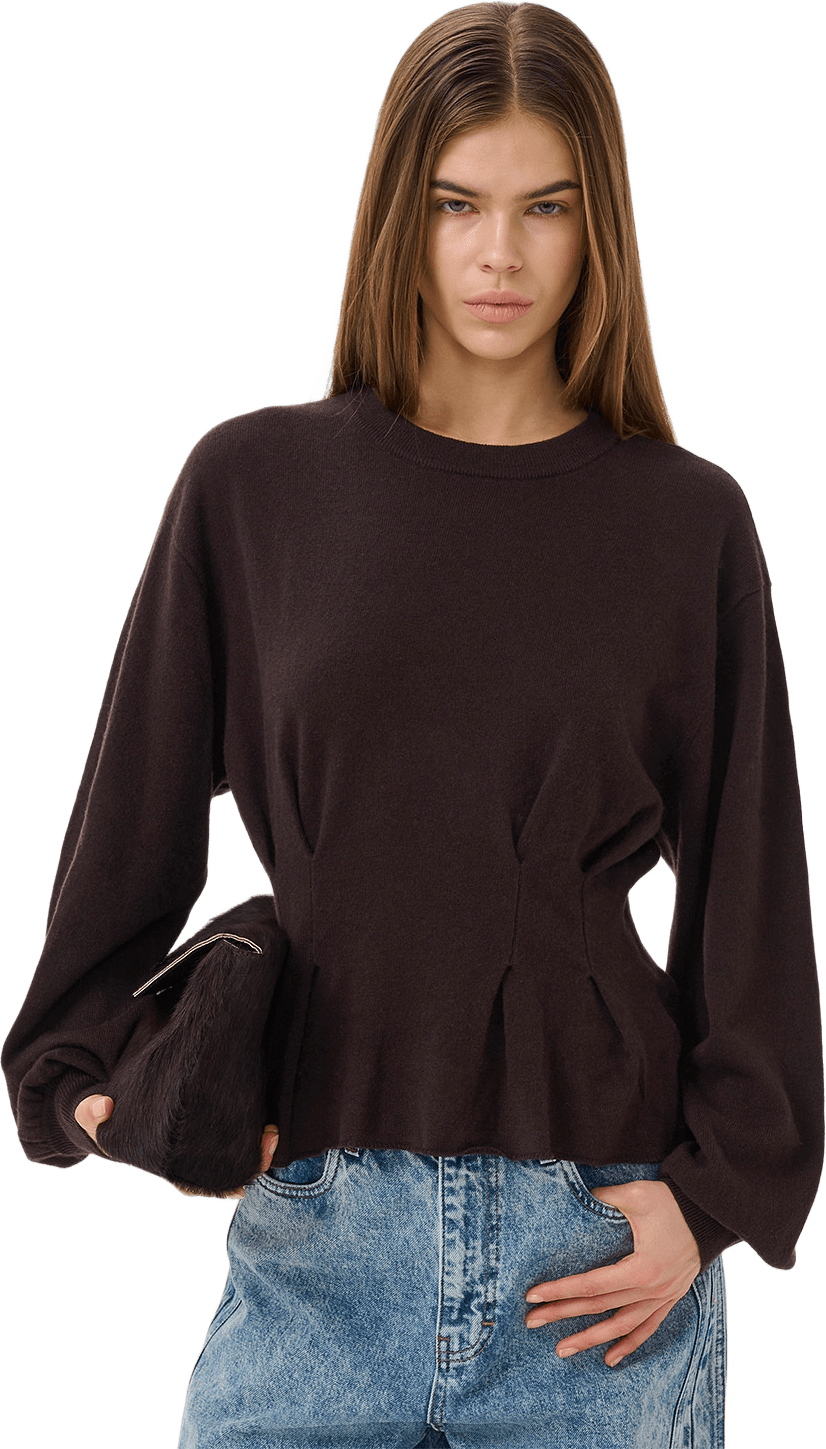 GZmanzi waist pullover, från Gestuz, i färgen Ganache.
