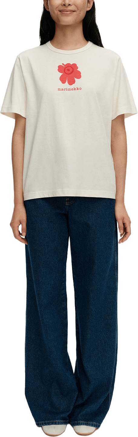 Erna Unikko Placement, från Marimekko, i färgen Off White, Red.