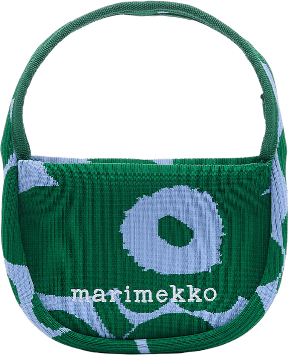 Knitted Mini Handbag Unikko, från Marimekko, i färgen Dark Green, Blue.