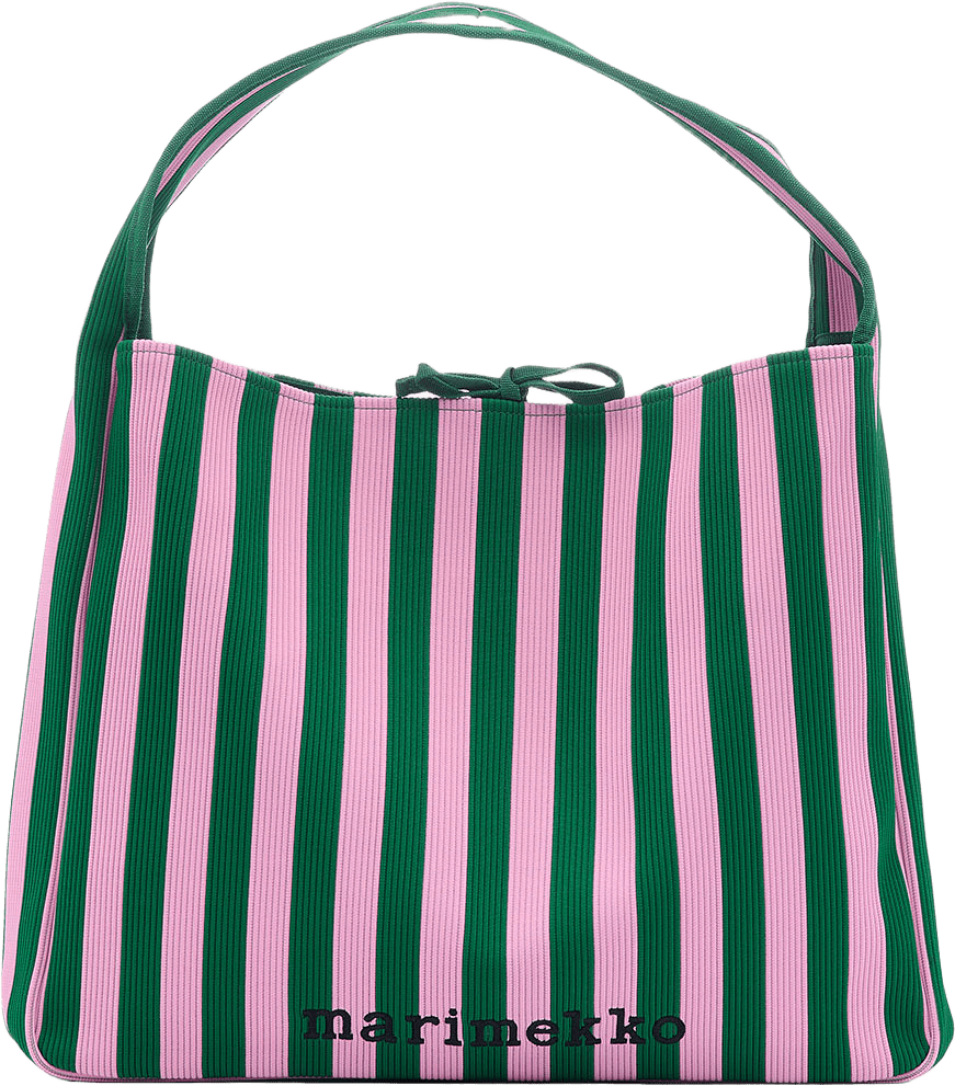 Knitted Bag Large Merirosvo, från Marimekko, i färgen Pink, Dark Green.