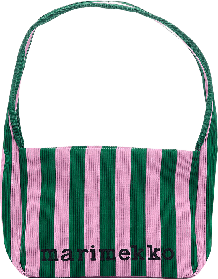 Knitted Shoulderbag Merirosvo, från Marimekko, i färgen Pink, Dark Green.