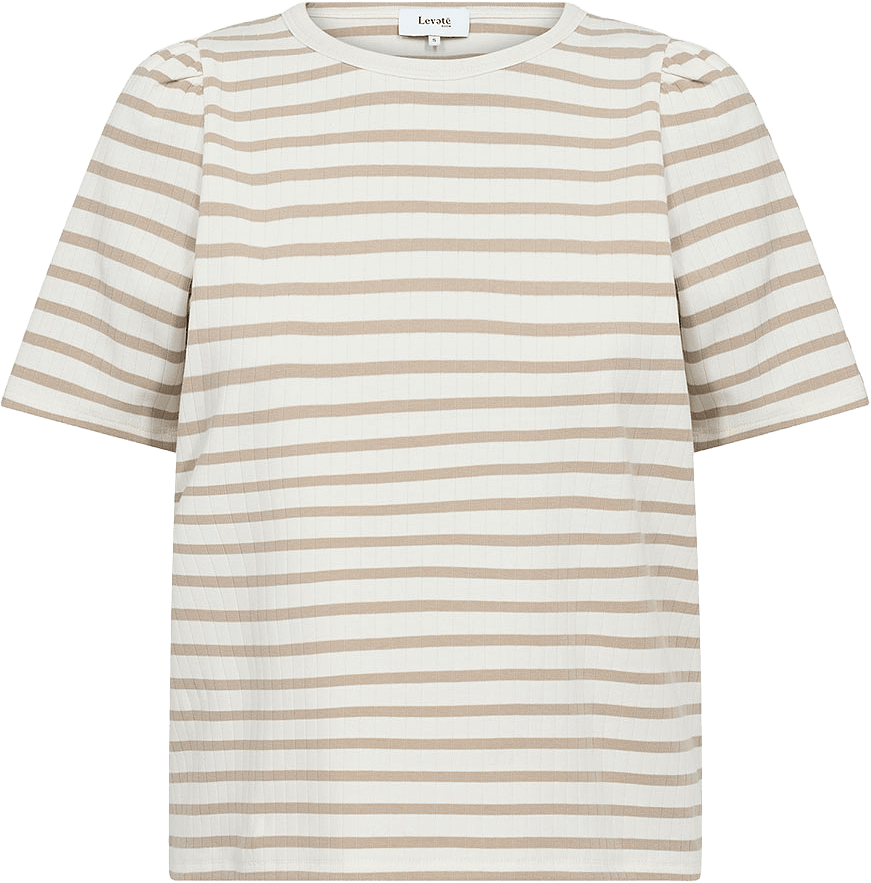 Neddie 1 T-Shirt, från Leveté Room, i färgen Plaza Taupe Combi.