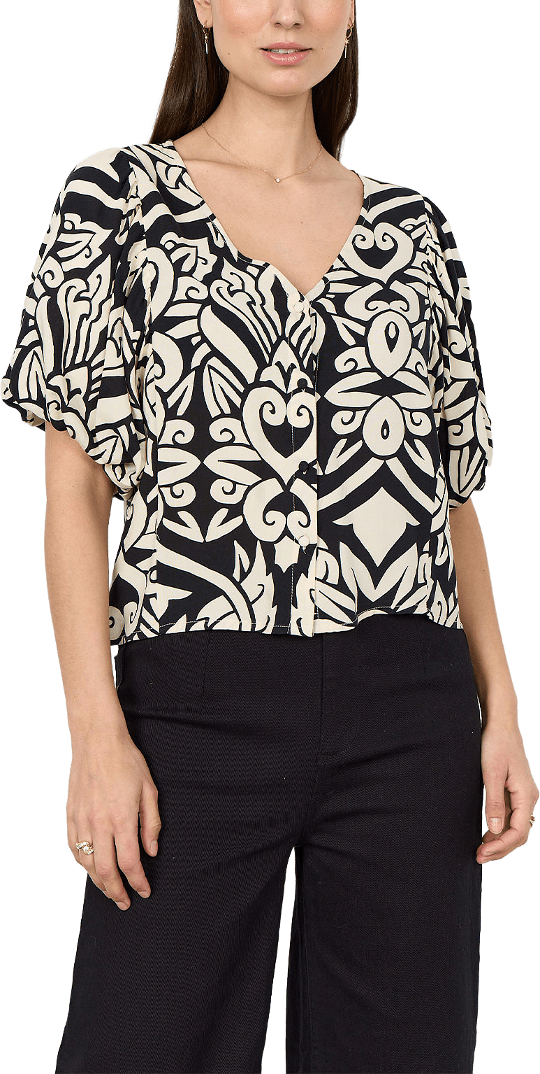 Felone 2 Blouse, från Soyaconcept, i färgen Black Combi.