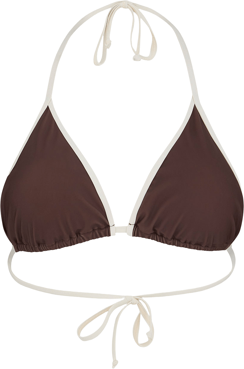 Contrast Bel Bikini Top, från Becksöndergaard, i färgen Hot Fudge Brown.