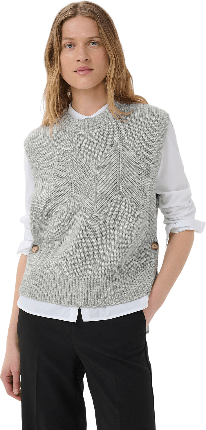 CharlyePW Waistcoat, från Part Two, i färgen Medium Grey Melange.