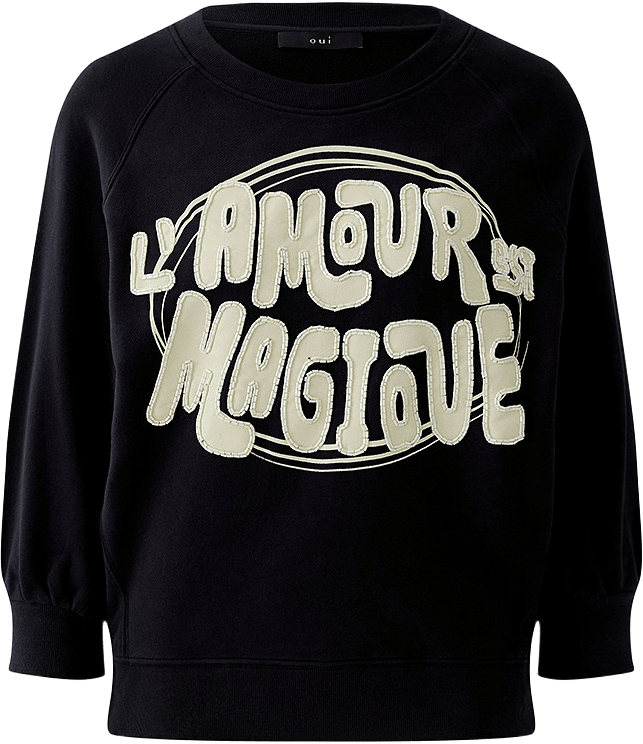 Sweatshirt, från Oui, i färgen Black.