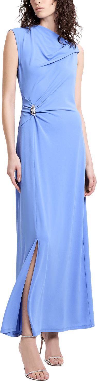 Pascha Jersey Draped Trim Maxi Dress, från French Connection, i färgen Amethyst Blue.