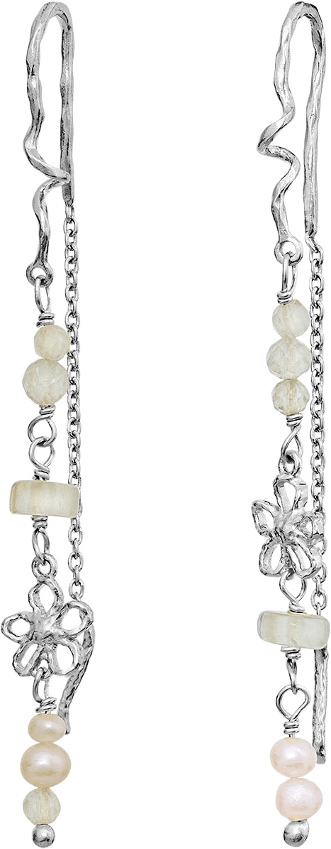 Alfrida Earrings, från Maanesten, i färgen Recycled Sterling Silver (925).
