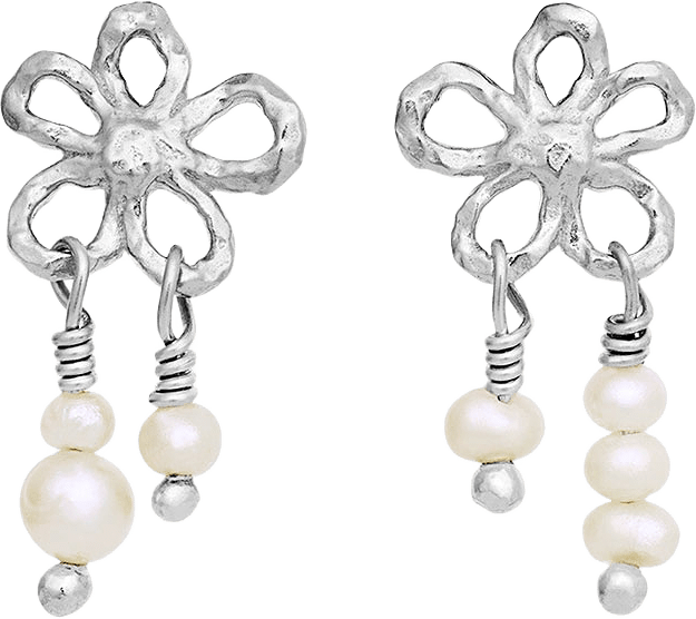 Nicola Earrings, från Maanesten, i färgen Recycled Sterling Silver (925).