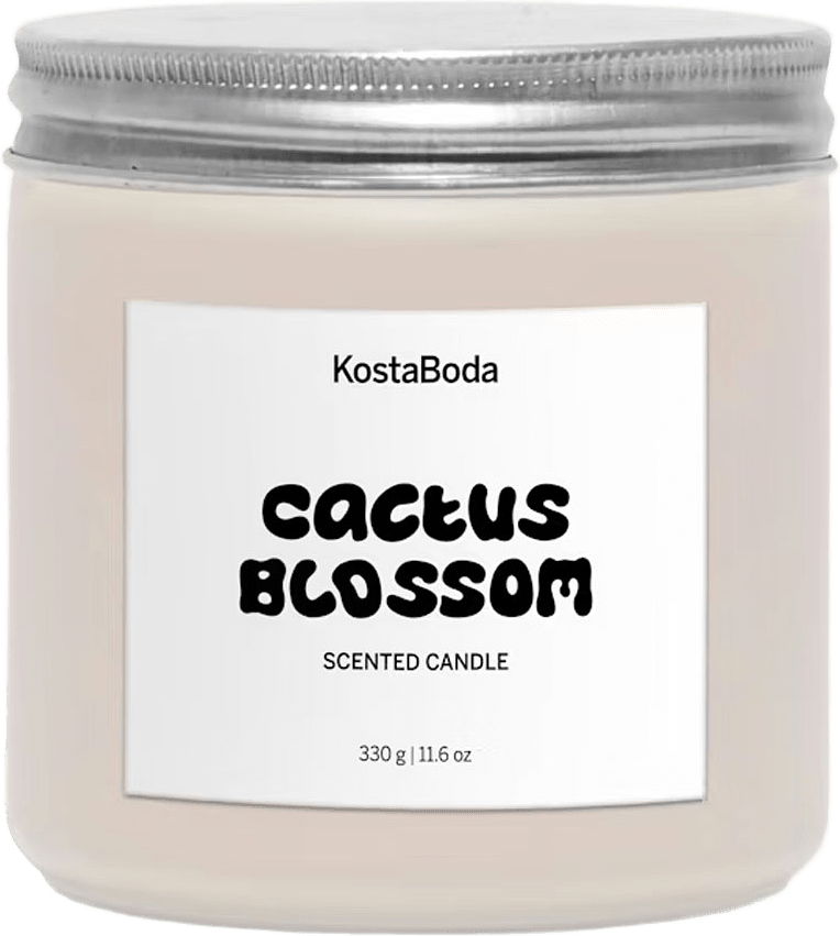 Mind doftljus 330gr Cactus Blossom, från Kosta Boda, i färgen Rosa.
