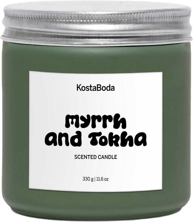 Mind doftljus 330gr Myrrh & Tohka, från Kosta Boda, i färgen Grön.