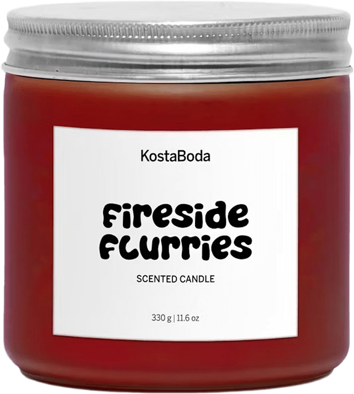 Mind doftljus 330gr Fireside flurries, från Kosta Boda, i färgen Röd.