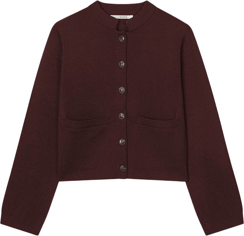SENA CARDIGAN, från Sibin Linnebjerg, i färgen Aubergine.