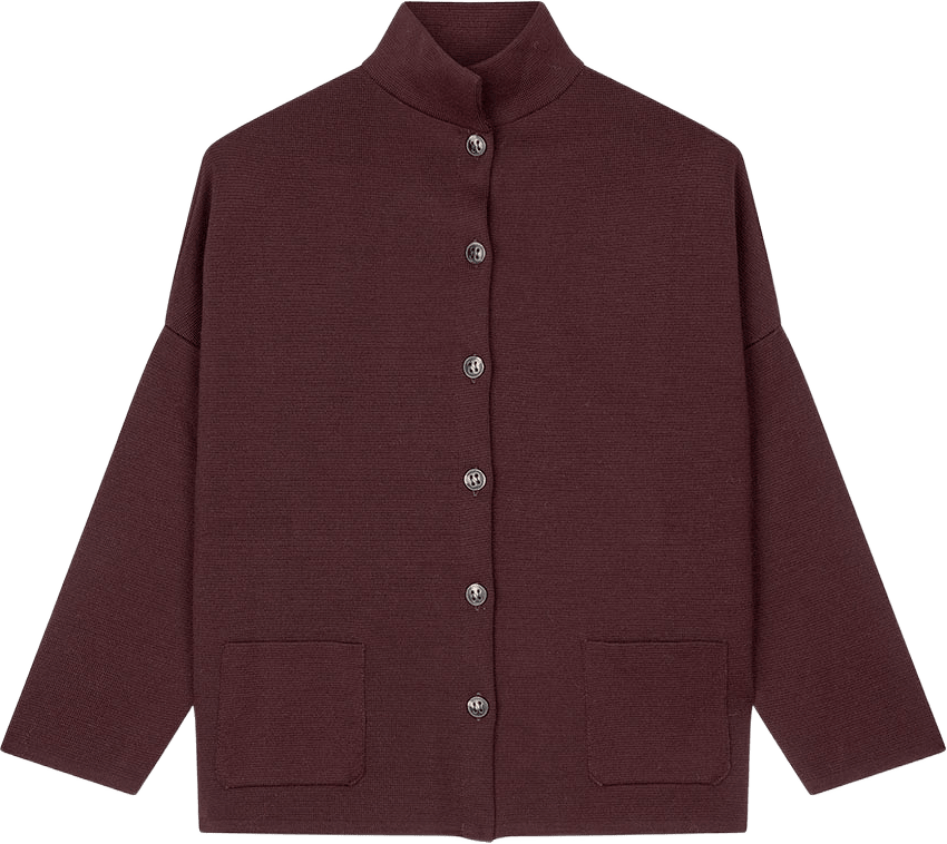 Spring Cardigan, från Sibin Linnebjerg, i färgen Aubergine.
