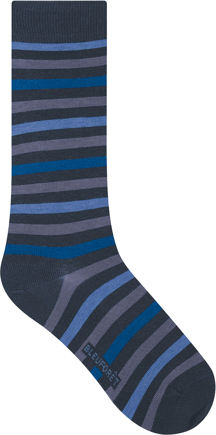 Socka, ränder, från BleuForêt, i färgen Marine/Bleu.