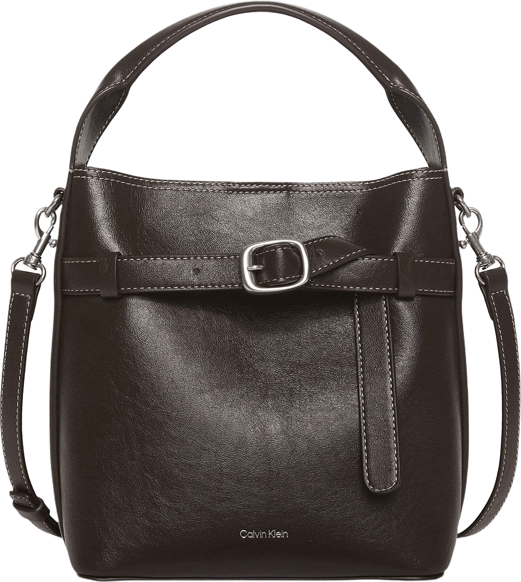 Buckle Mini Bucket Crossbody Bag, från Calvin Klein, i färgen Delicioso.