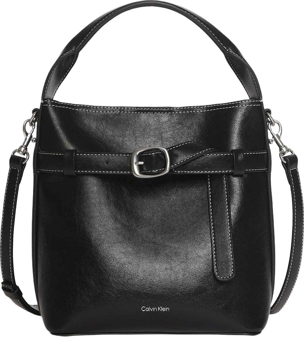 Buckle Mini Bucket Crossbody Bag, från Calvin Klein, i färgen Black.