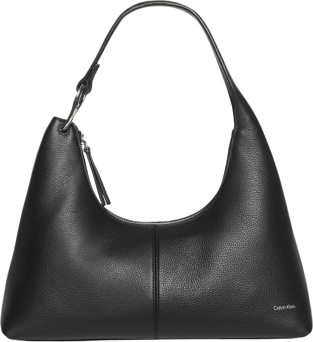 Slouchy Leather Shoulder Bag, från Calvin Klein, i färgen Black.