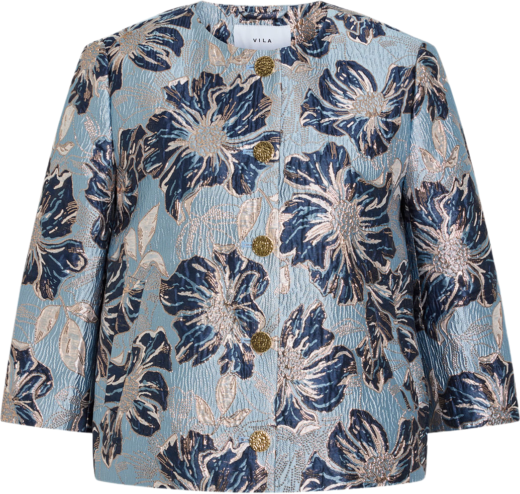 Viylira Jacket, från Vila, i färgen Nantucket Breeze Jaqcuard Blue Tones.