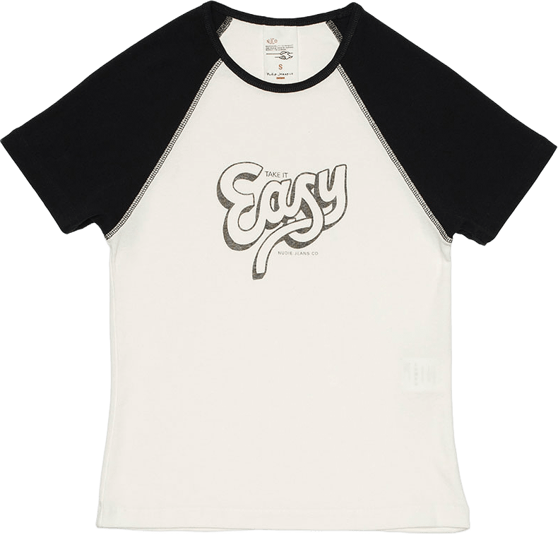 Eve T-Shirt Take It Easy, från Nudie Jeans, i färgen Offwhite/Black.