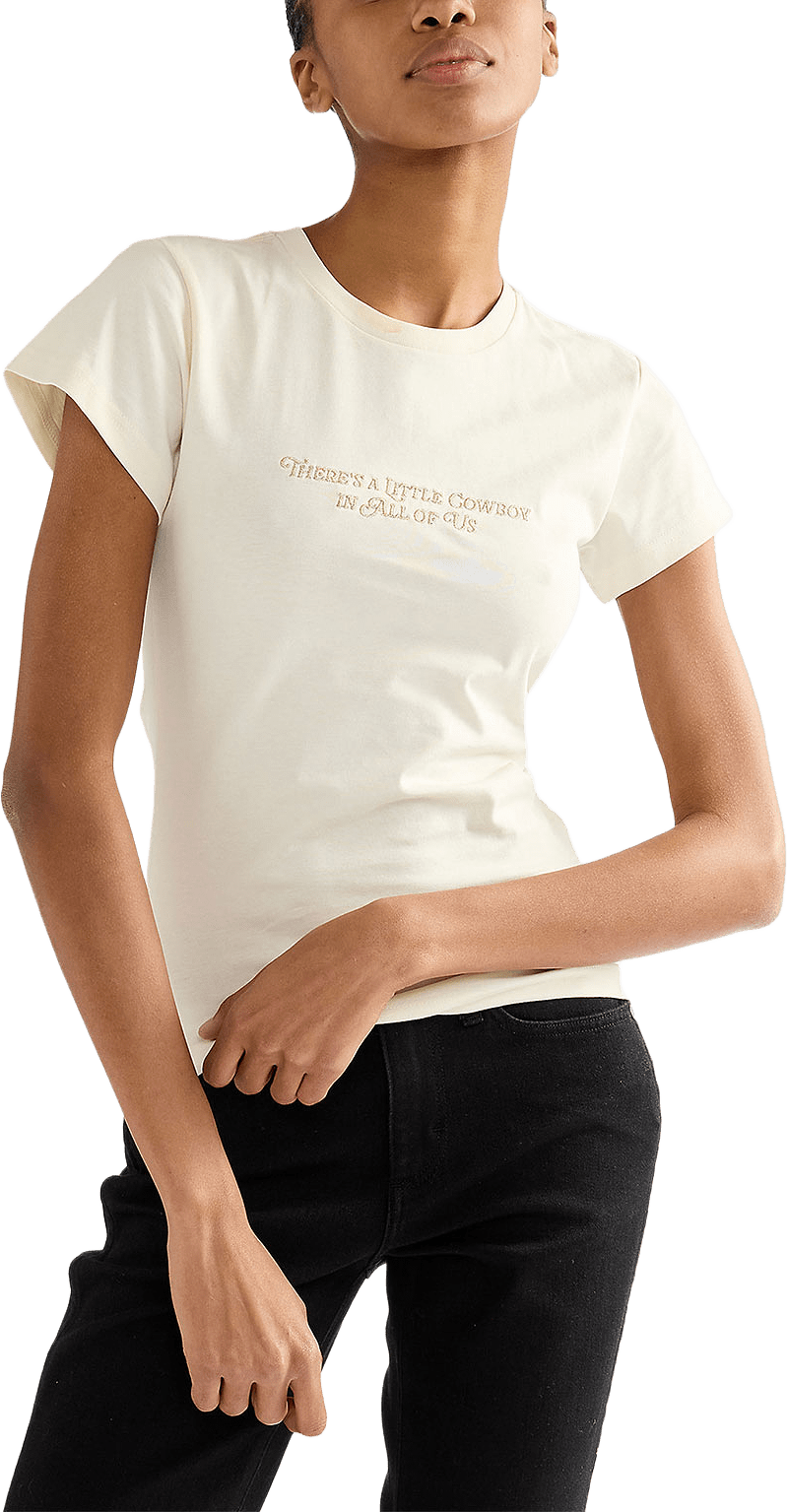 Shrunken Band Tee, från Wrangler, i färgen Egret.