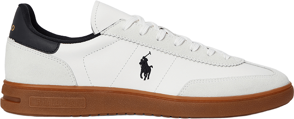 Bedford Leather-Suede Sneaker, från Ralph Lauren, i färgen White/Black.