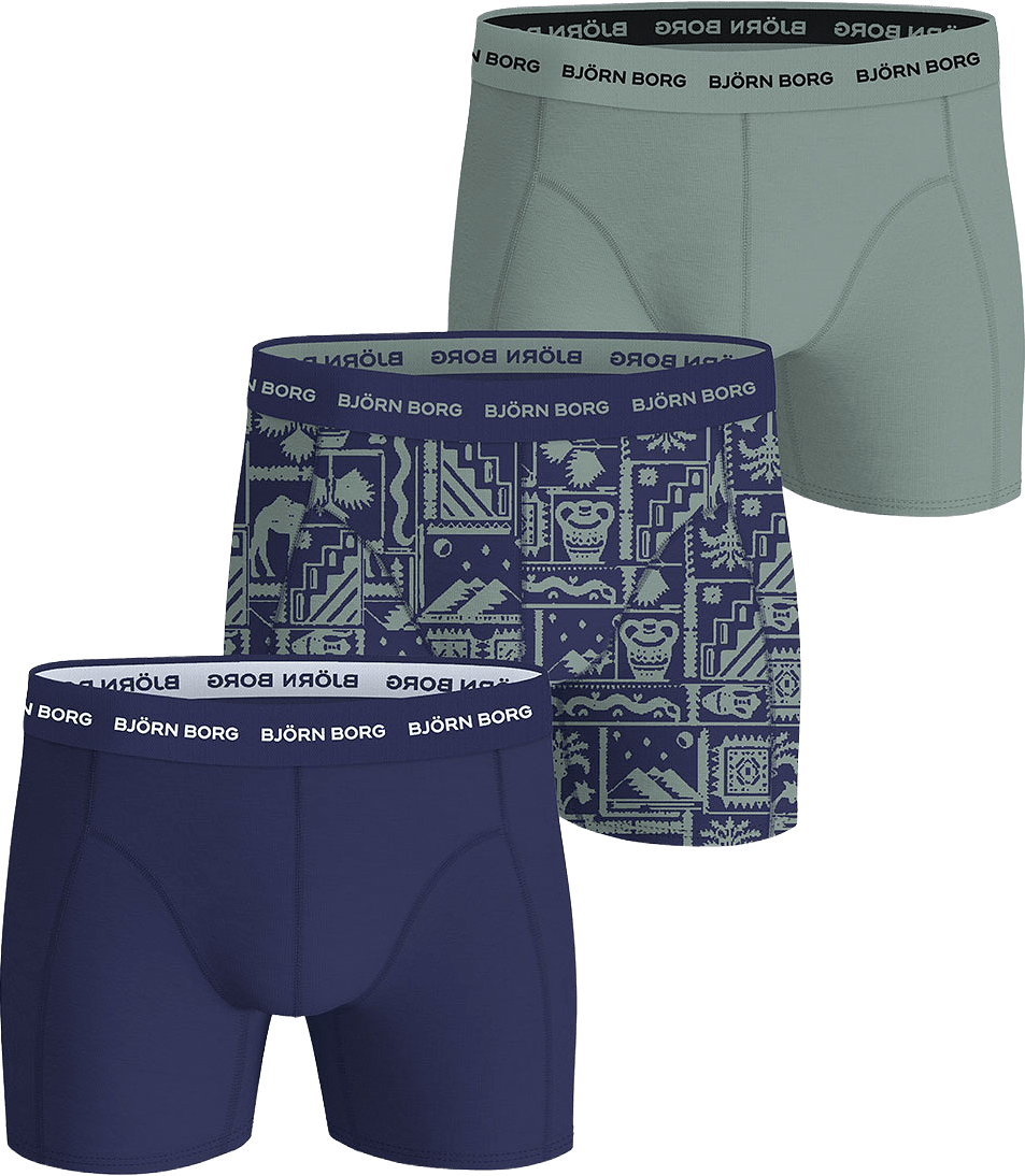 Cotton Stretch Boxer 3-Pack, från Björn Borg, i färgen Multipack 2.