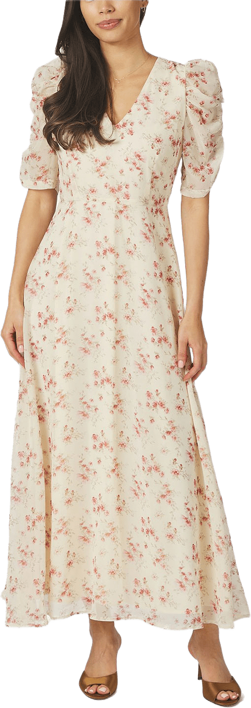 Vira Floral Dress, från Neo Noir, i färgen Creme.