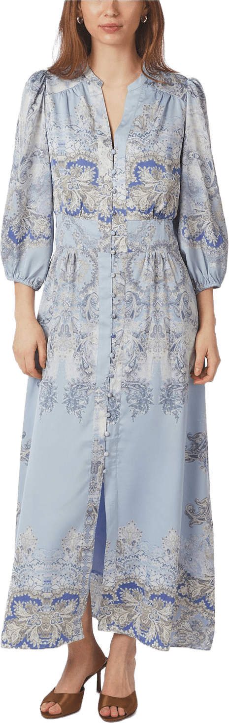 Stellar Artist Paisley Dress, från Neo Noir, i färgen Light Blue.