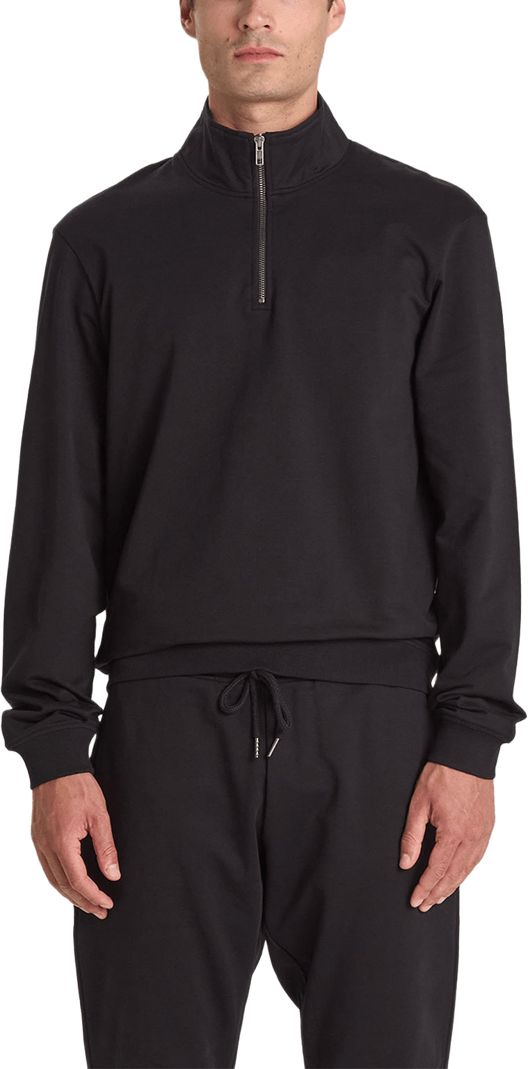 Half zip Hoode, från Bread & Boxers, i färgen Black.