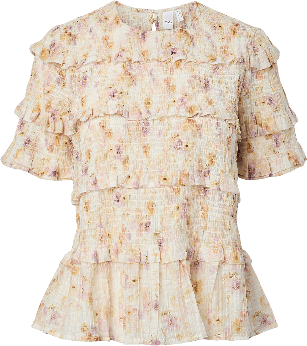 Yasmimmi Top, från YAS, i färgen Pristine Mimi Aop.