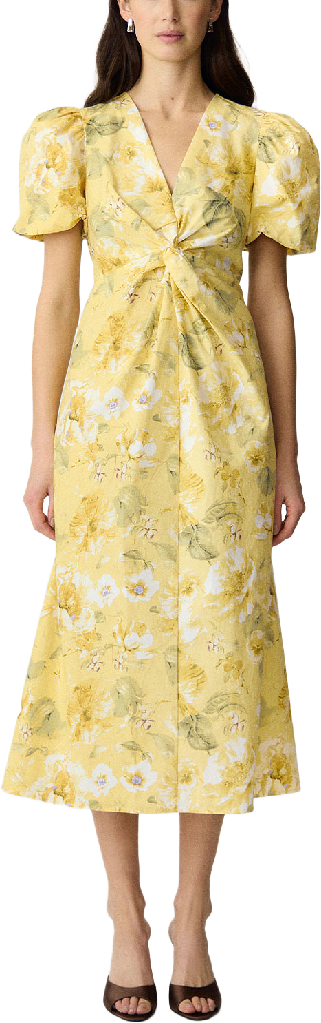 YASSTRAY Midiklänning, från YAS, i färgen Pale Banana Lemon Print.