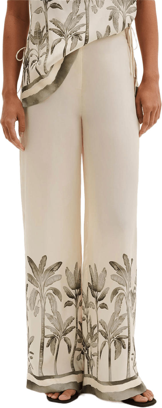 Izabelle High Waist Wide Pants, från Malina, i färgen Palm.
