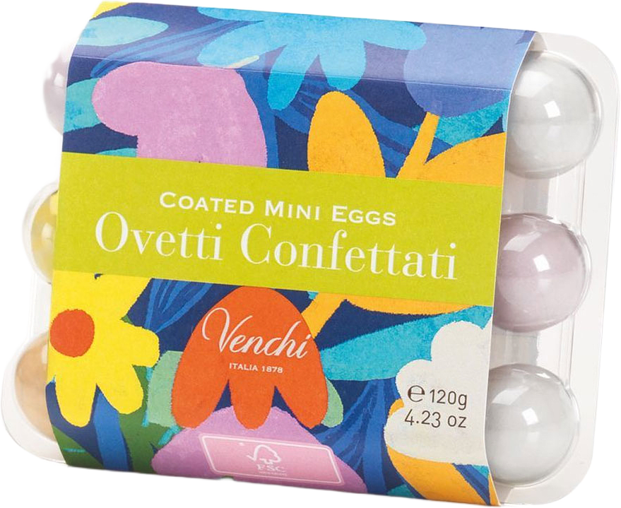 Kanderade påskägg 12st med mjölkchoklad och giandujafyllning 120g, från Venchi.