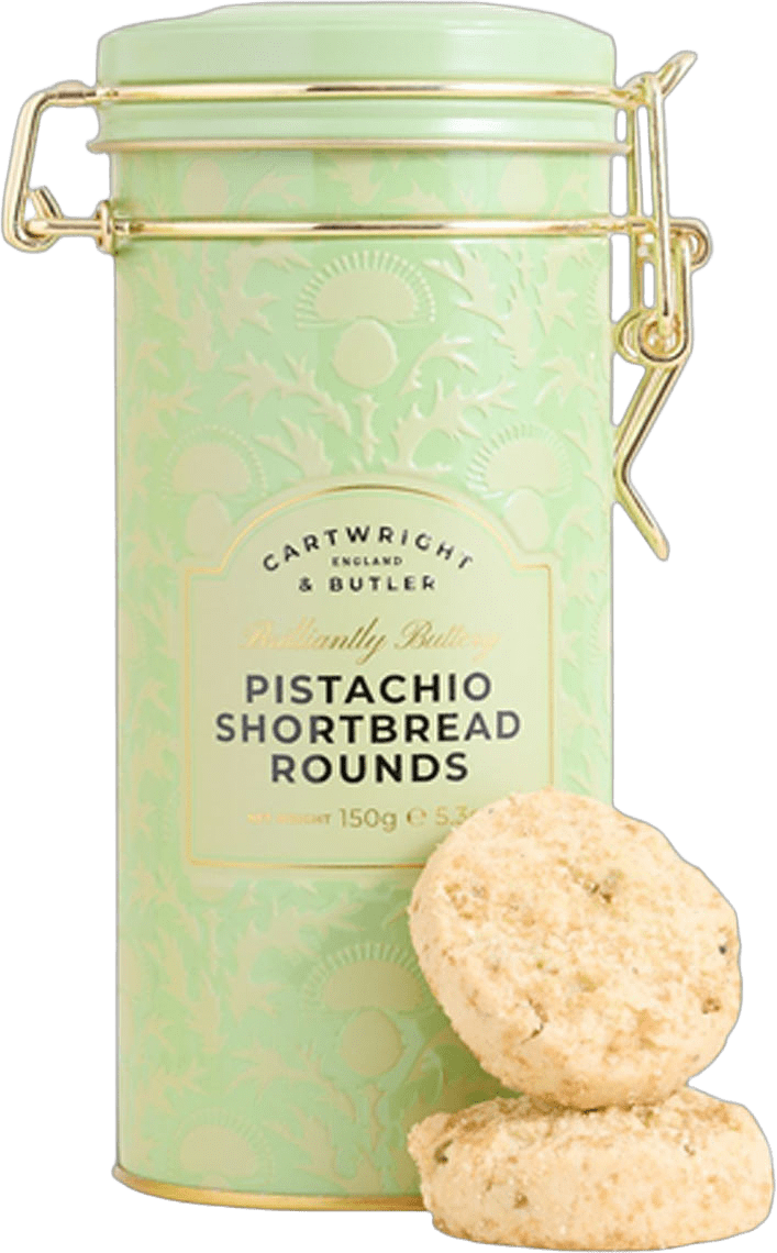 Pistachio Shortbread Rounds Plåt 150g, från Cartwright & Butler.