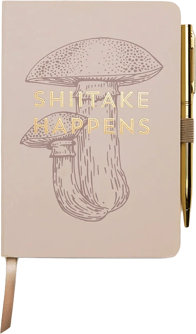 Noteringsbok med penna - Shitake Happens, från DesignWorks Ink.