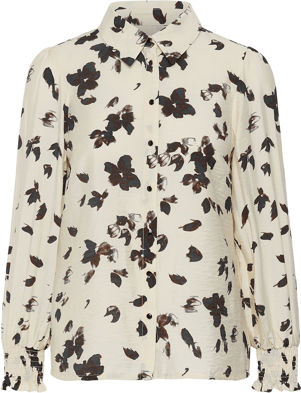 DelviniPW Shirt, från Part Two, i färgen Oatmeal Feather Flower Print.