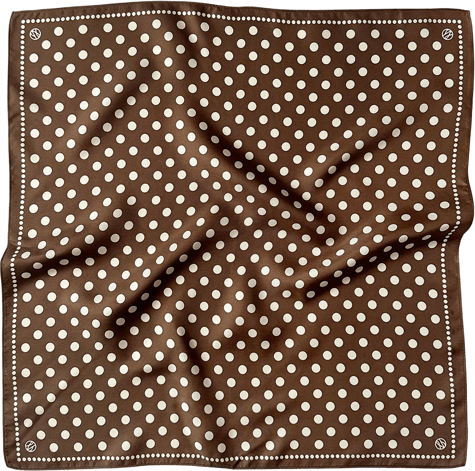 Polkadot Scarf Milk Chocolate, från lescarf, i färgen Milk Chocholate & White.