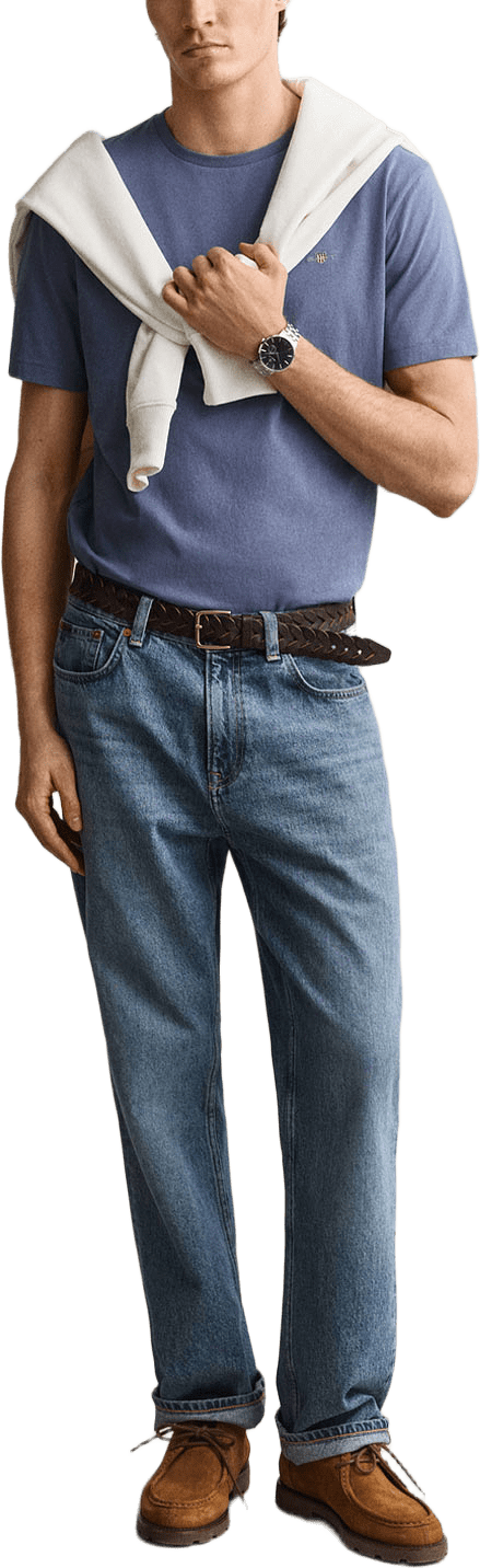 Regular Fit Shield T-Shirt, från GANT, i färgen Blue Horizon.
