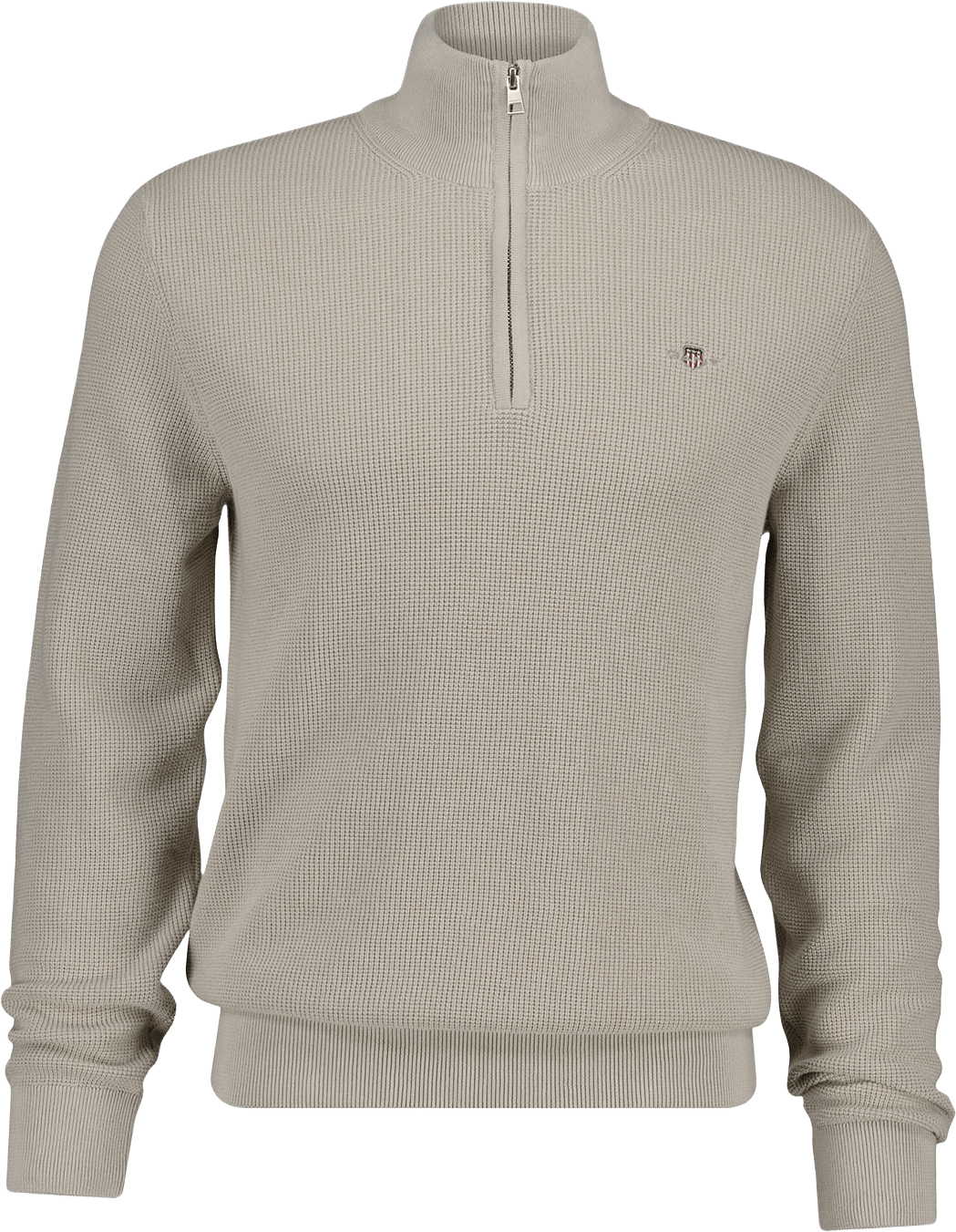 Textured Cotton Half-Zip Sweater, från GANT, i färgen Clay Beige.