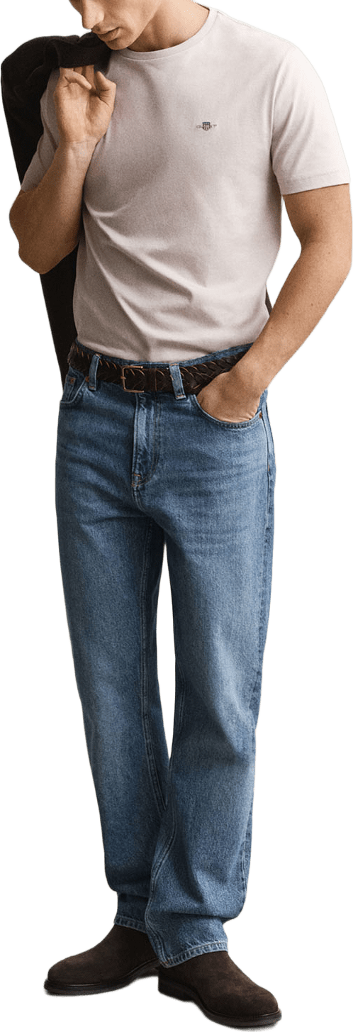 Regular Fit Shield T-Shirt, från GANT, i färgen Clay Beige.
