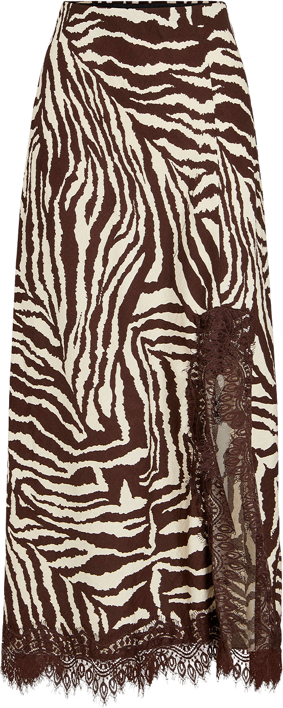 Juliet Ankle Skirt, från Vila, i färgen Coffee Bean Zebra.