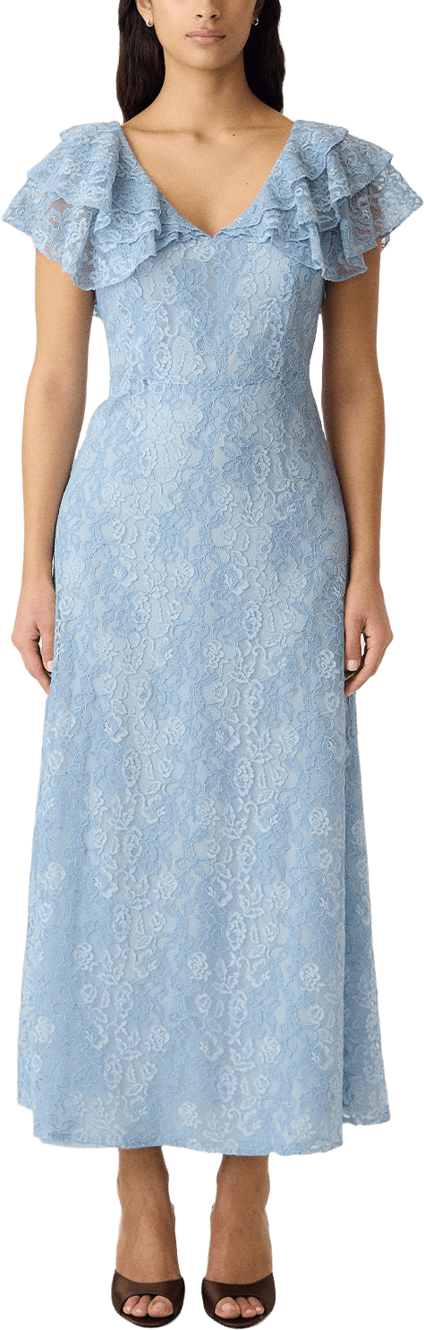 Yaslovisa Ankle Lace Dress, från YAS, i färgen Skyway.