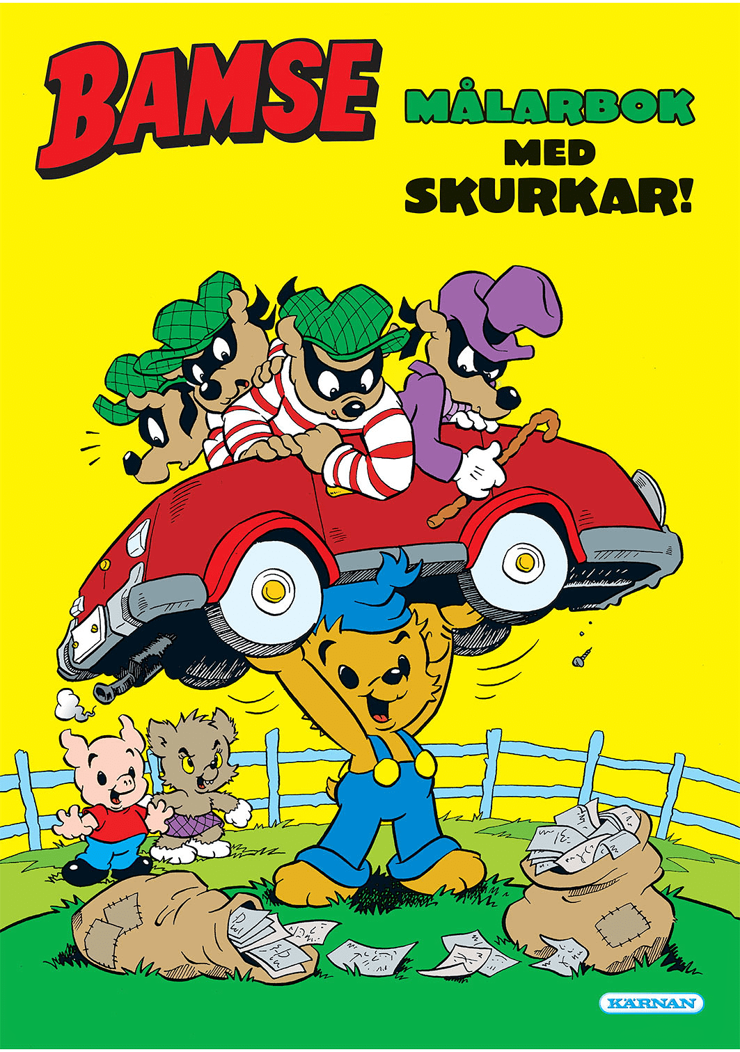 Målarbok Bamse Skurkar, från KÄRNAN.