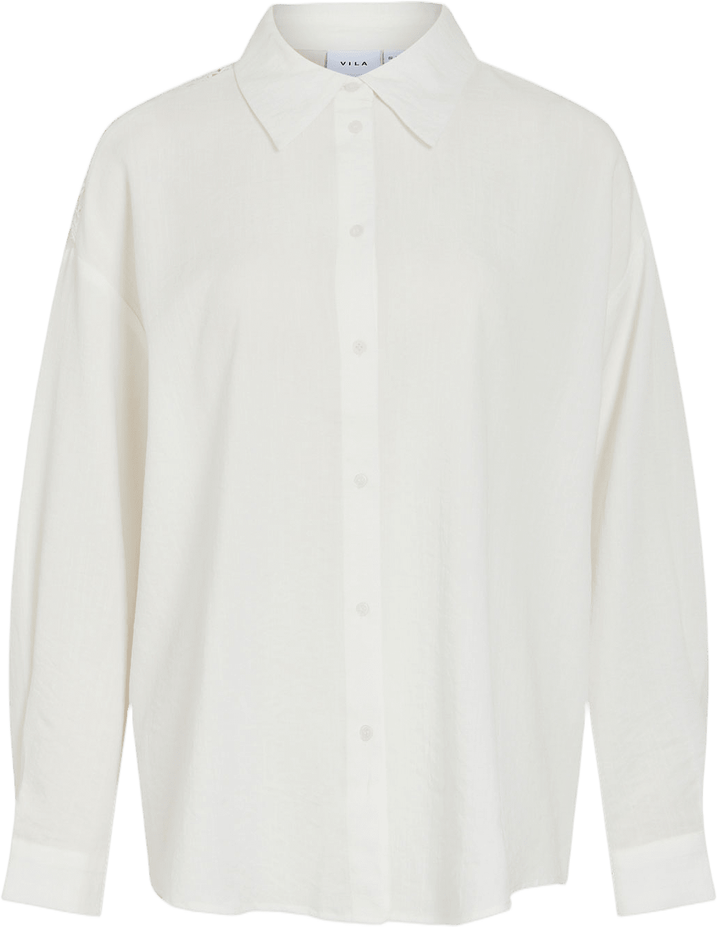 Vicarlota Long Sleeve Shirt, från Vila, i färgen Snow White Lace.